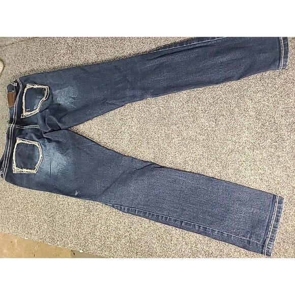 Maurices  Jeans Size 3/4 Junior Womens Small Stretch Distressed Patchwork - Picture 8 of 8